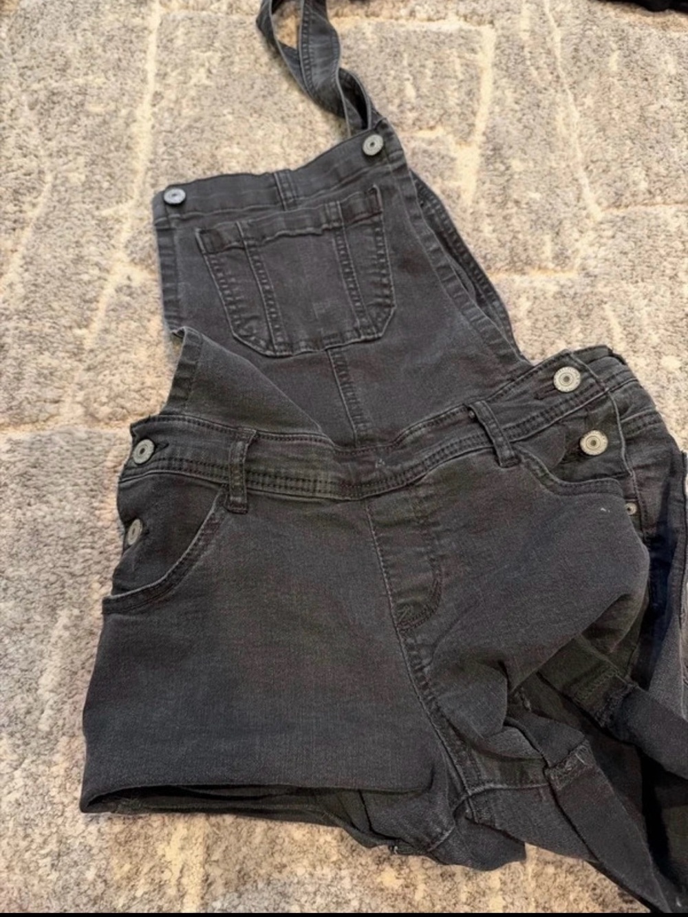 Wallflower Black Denim Short Overalls
